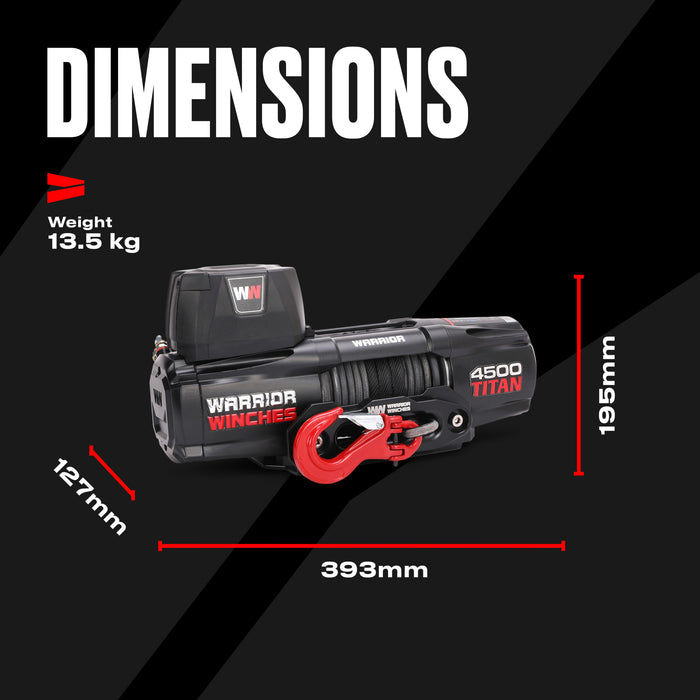 Warrior Winches Titan 4500 Elektrisk vinsch 24V - Armortek Extreme