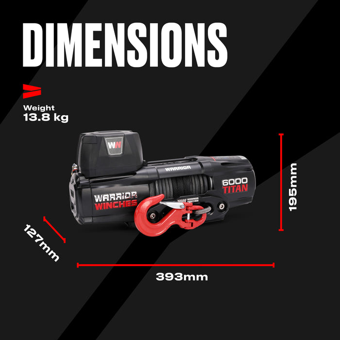 Warrior WinchesTitan 6000lb Vinsch 12V - Armortek Extreme
