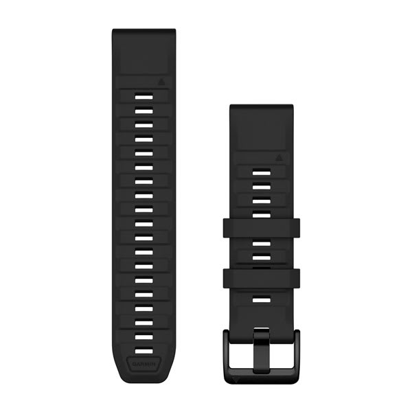 Garmin QuickFit 22 klockband i svart silikon, sedd framifrån