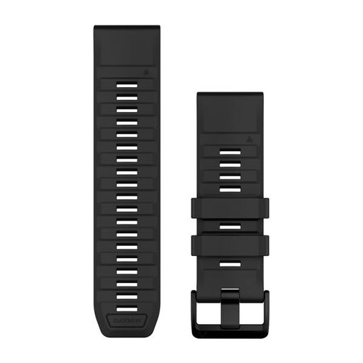 Garmin QuickFit 26 klockband i svart silikon, sedd framifrån