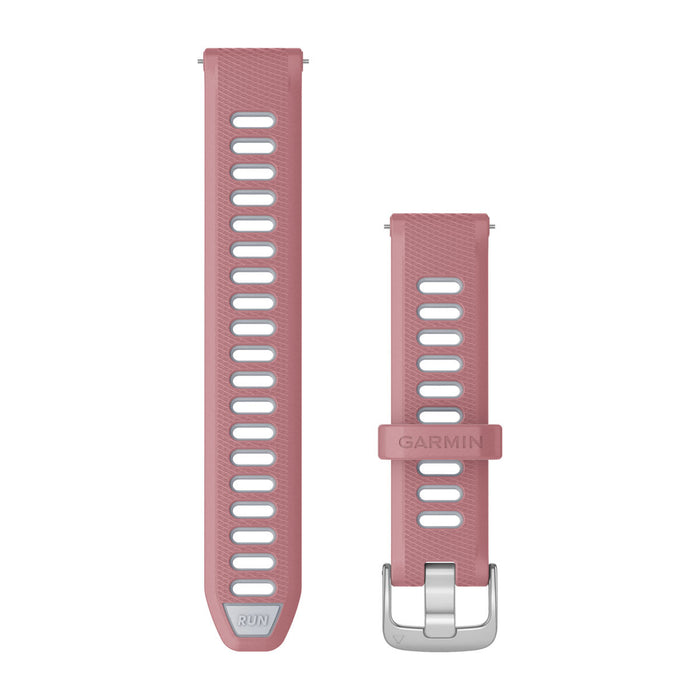 Garmin armband med snabbfäste 18 mm, Rosa/Vit med silverfärgade detaljer