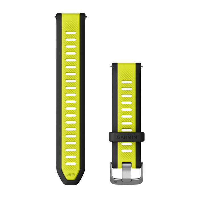 Garmin armband med snabbfäste 20 mm, Gult silikon/Svart