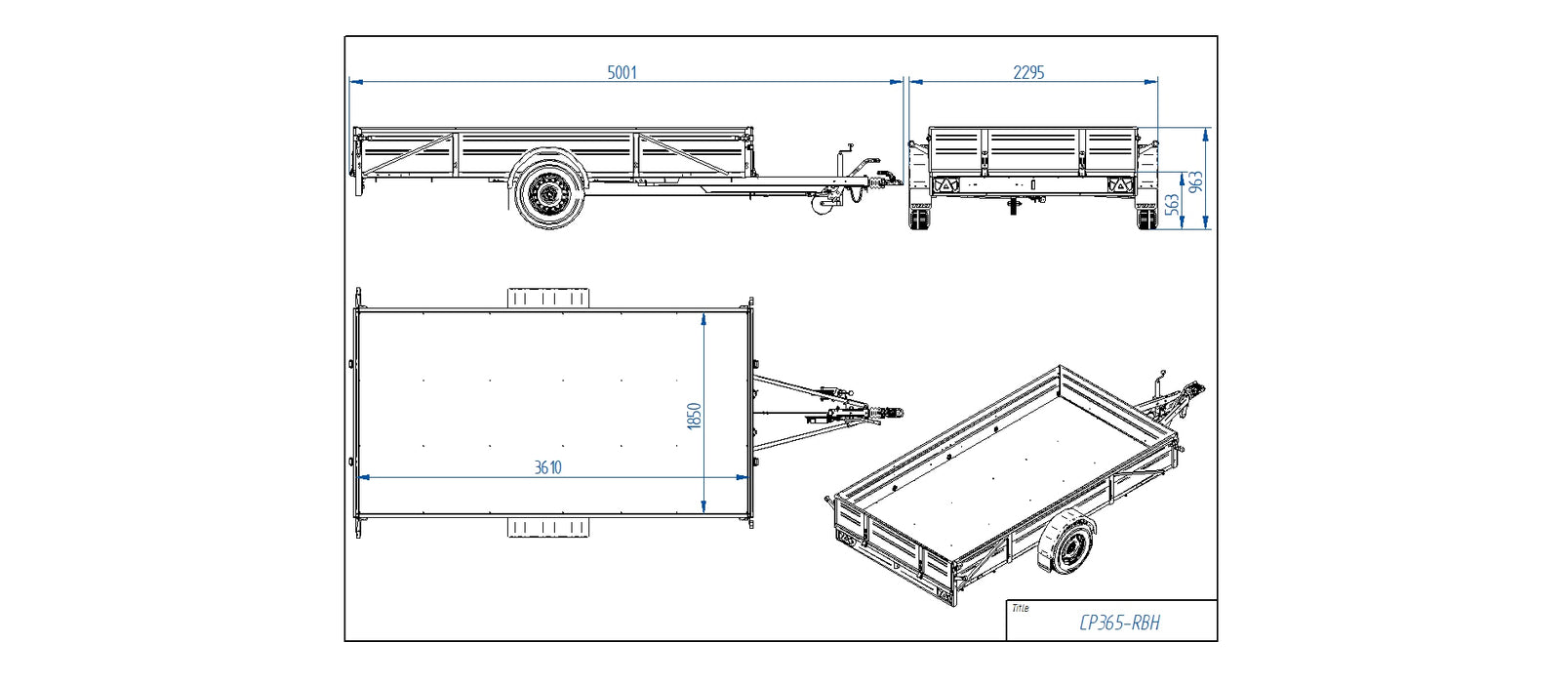 Tiki CP365-RBH PRIME Bromsad släpvagn 1600kg