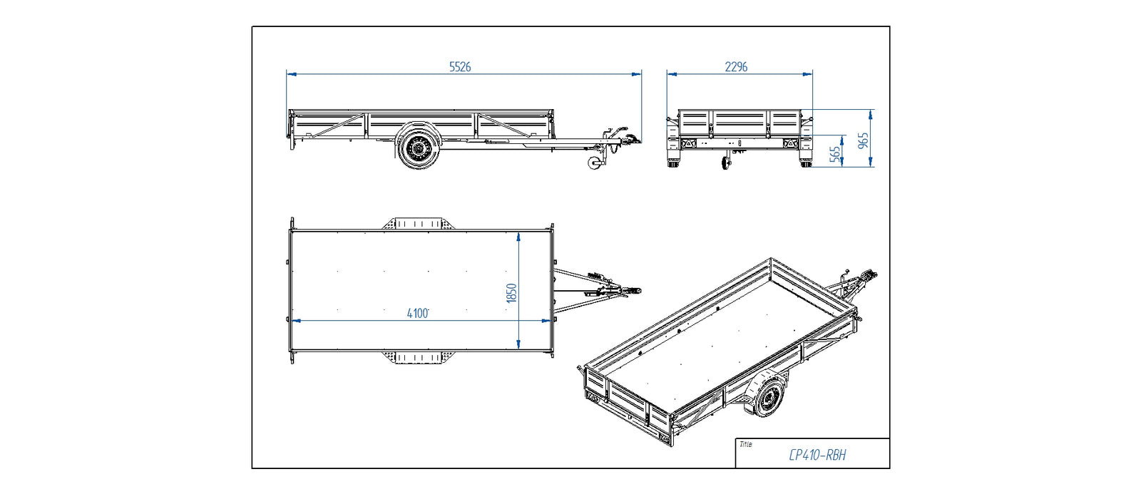 Tiki CP410-RBH PRIME Bromsad släpvagn 1600kg