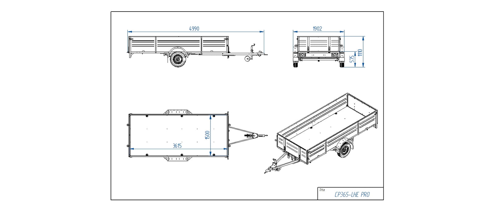 Tiki Släpvagn obromsad CP365-LHE PRO