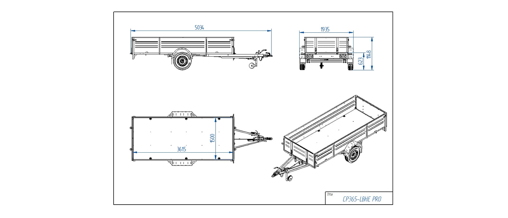 Tiki CP365-LBHE PRO Bromsad släpvagn