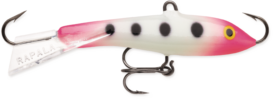 Rapala Jigging Rap balansare för isfiske, färg Glow Pink Squirrel (GPSQ)