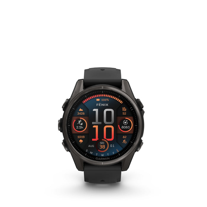 Garmin fenix 8  – Amoled 43 mm Sapphire Carbon Gray DLC Titanium