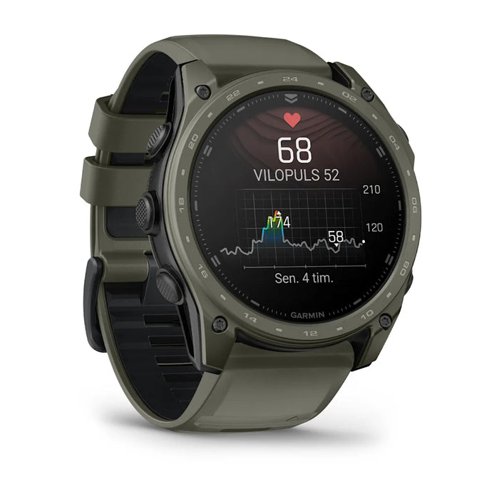 Garmin Tactix 8– AMOLED Olivgrön Cerakote-beläggning 51mm