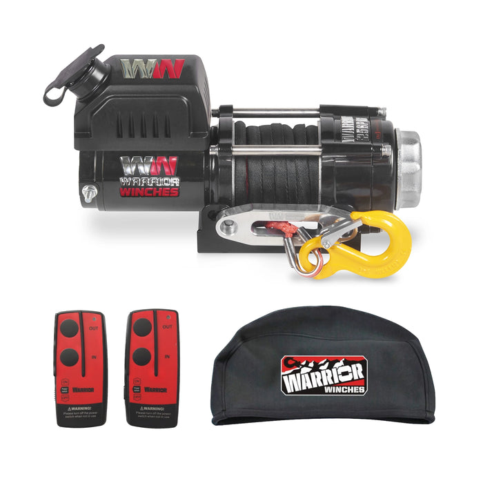 Warrior Winches Ninja 2500lb Vinsch 12V Armortek syntet + Fjärrkontroll + Kapell Paketdeal