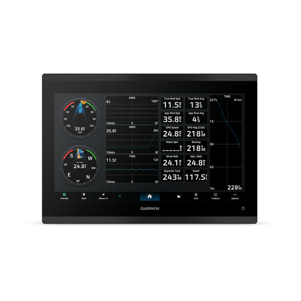 Garmin GPSMAP 9013, detaljbild av anslutningar på baksidan
