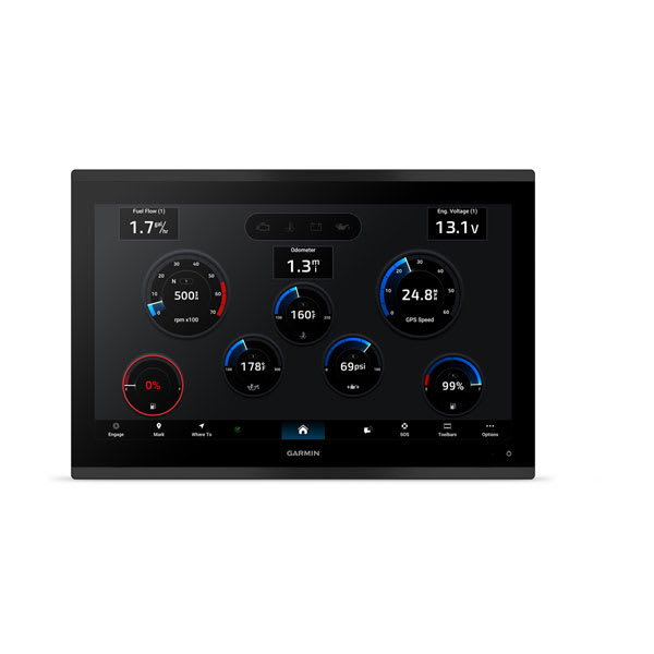 Garmin GPSMAP 9017xsv, ekolodsvy på skärmen