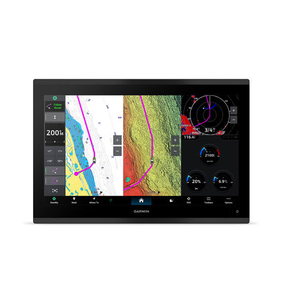 Garmin GPSMAP 9017 monterad i instrumentpanelen