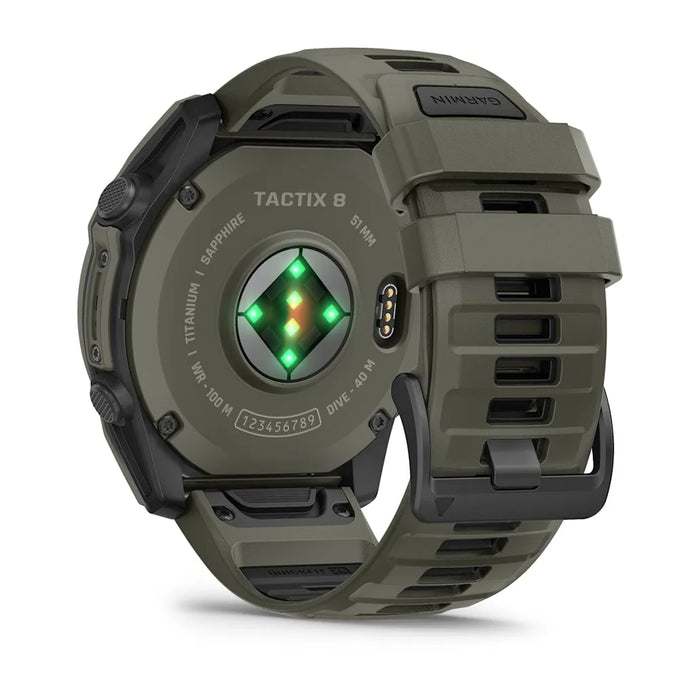 Garmin Tactix 8– AMOLED Olivgrön Cerakote-beläggning 51mm