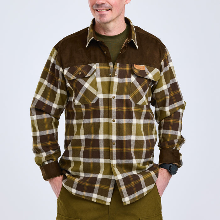 Pinewood Men's Douglas Shirt - Olivegreen/Cr.white