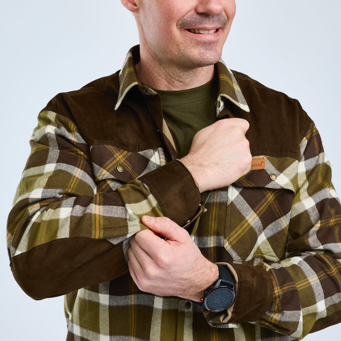 Pinewood Men's Douglas Shirt - Olivegreen/Cr.white