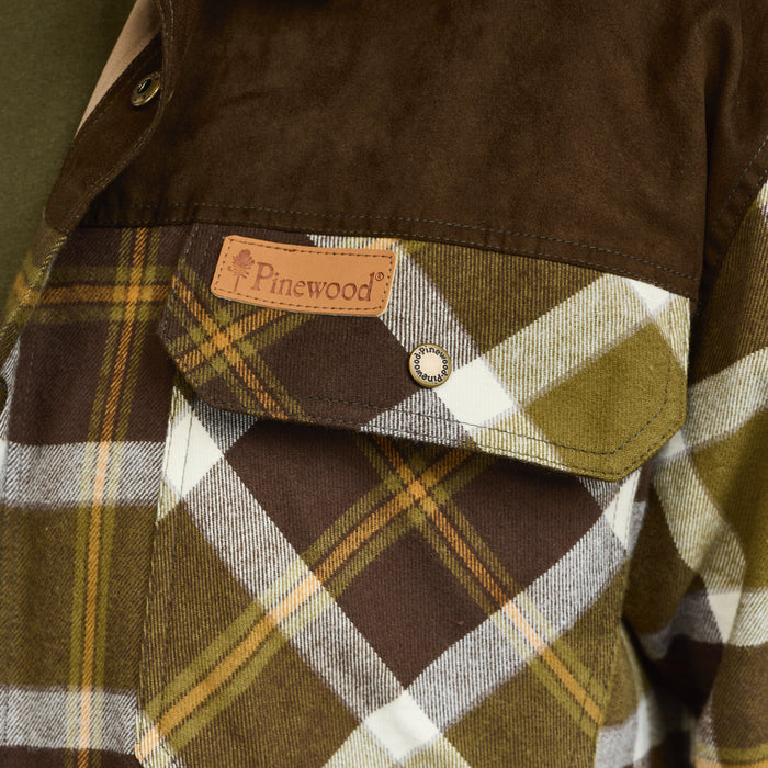 Pinewood Men's Douglas Shirt - Olivegreen/Cr.white