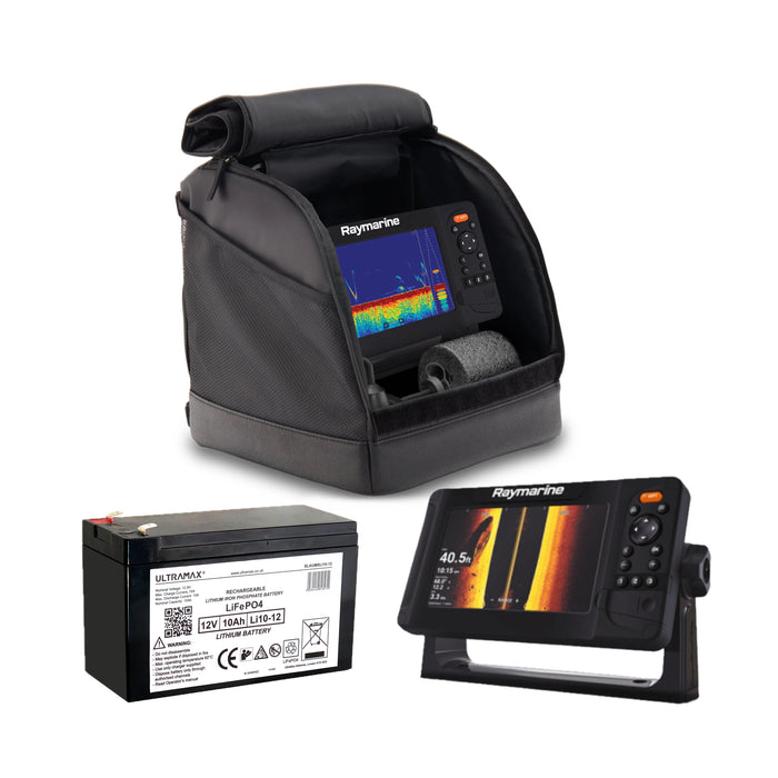 Raymarine Element 9 HV + Ultramax 12,8V LiFePO4 Isfiskepaket