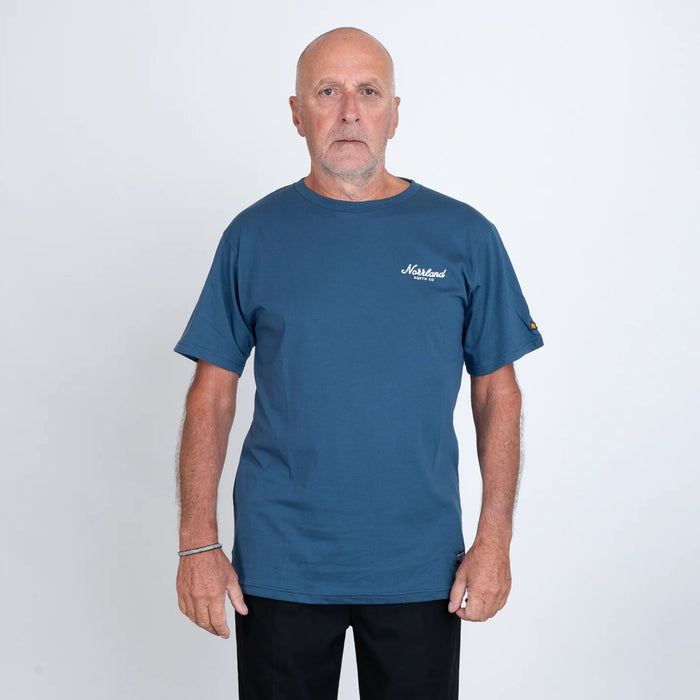 SQRTN TGN Mini Script T-Shirt - Denim Blue