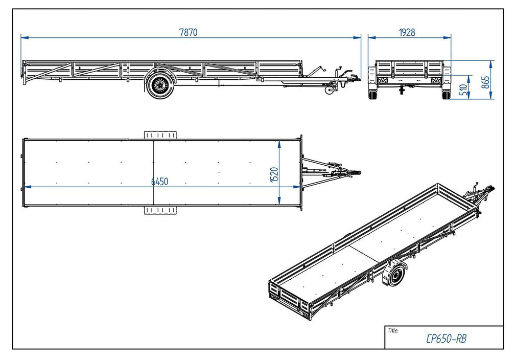 Tiki CP650-RB PRIME Bromsad släpvagn 1600kg