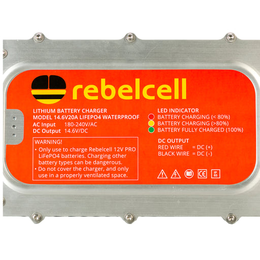 Rebelcell Charger 14.6V20A Waterproof LiFePO4 Pro