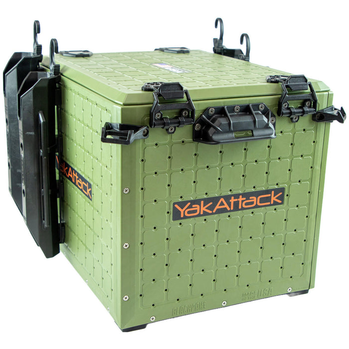 YakAttack BlackPak Pro Kayak Fishing Crate Olive Green- 13" x 16"